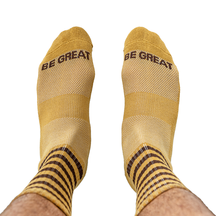 Striped "Be Great" GOAT Socks