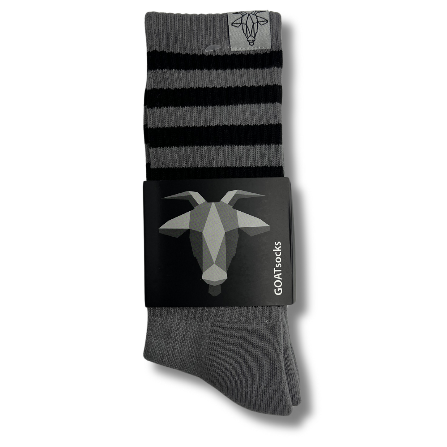 Grey Black Striped GOAT Socks